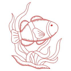 Redwork Tropical Fish 09(Sm)