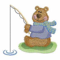 Fishing Bear 04 machine embroidery designs