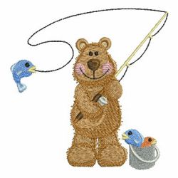 Fishing Bear 05 machine embroidery designs