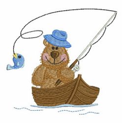 Fishing Bear 06 machine embroidery designs