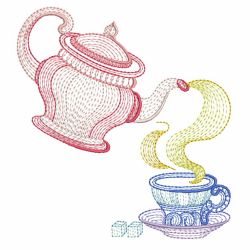 Rippled Tea Time 07(Lg) machine embroidery designs