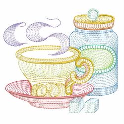 Rippled Tea Time 08(Lg) machine embroidery designs