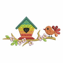 Rainbow Birdhouse machine embroidery designs