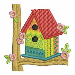 Rainbow Birdhouse 07 machine embroidery designs