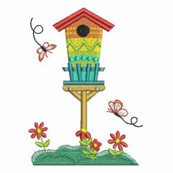 Rainbow Birdhouse 08 machine embroidery designs