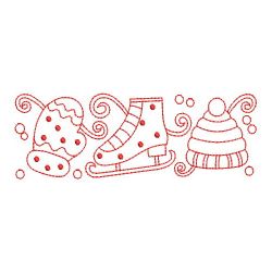 Redwork Christmas Border 09(Md) machine embroidery designs