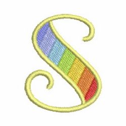 Rainbow Alphabet 19 machine embroidery designs