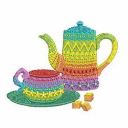 Colorful tea time 04 machine embroidery designs
