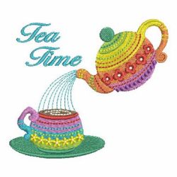 Colorful tea time 08 machine embroidery designs