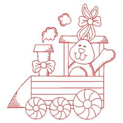 Redwork Easter Train 01(Lg) machine embroidery designs
