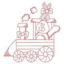 Redwork Easter Train 01(Sm) machine embroidery designs