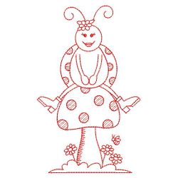 Redwork Cute Ladybug 02(Sm) machine embroidery designs