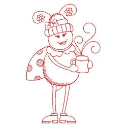 Redwork Cute Ladybug 03(Sm)