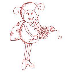 Redwork Cute Ladybug 07(Md) machine embroidery designs