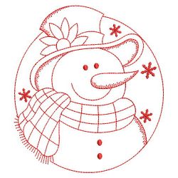 Redwork Christmas Snowman 01(Sm) machine embroidery designs