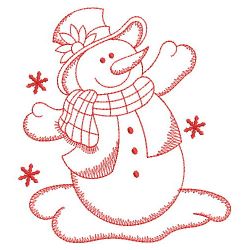 Redwork Christmas Snowman 02(Sm)