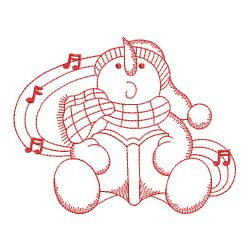 Redwork Christmas Snowman 03(Md) machine embroidery designs