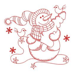 Redwork Christmas Snowman 05(Sm) machine embroidery designs