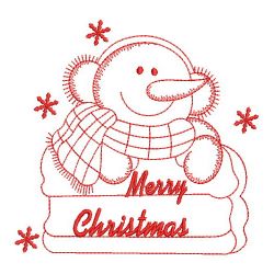 Redwork Christmas Snowman 06(Lg)