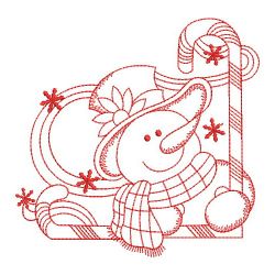 Redwork Christmas Snowman 07(Sm) machine embroidery designs