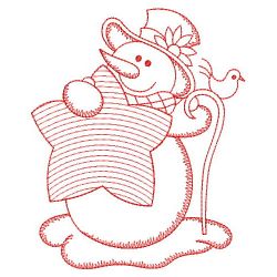 Redwork Christmas Snowman 08(Sm) machine embroidery designs