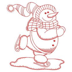 Redwork Christmas Snowman 10(Lg)