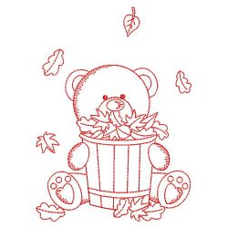 Redwork Autumn Animals 01(Lg) machine embroidery designs