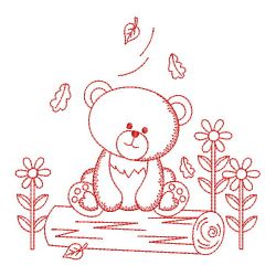 Redwork Autumn Animals 04(Sm) machine embroidery designs