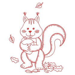 Redwork Autumn Animals 05(Lg) machine embroidery designs