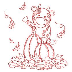 Redwork Autumn Animals 07(Sm) machine embroidery designs