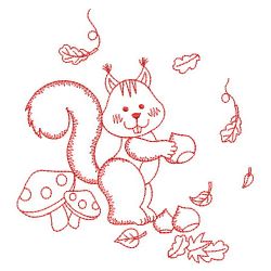 Redwork Autumn Animals 10(Sm) machine embroidery designs