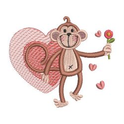 Valentine Monkey 02 machine embroidery designs