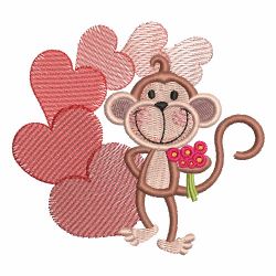 Valentine Monkey 04 machine embroidery designs