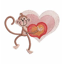 Valentine Monkey 05 machine embroidery designs