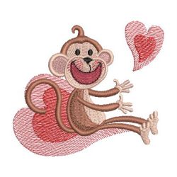 Valentine Monkey 06 machine embroidery designs