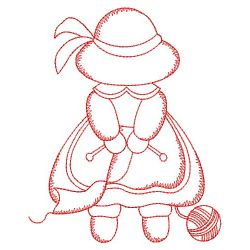 Redwork Sewing Sunbonnets 05(Md) machine embroidery designs
