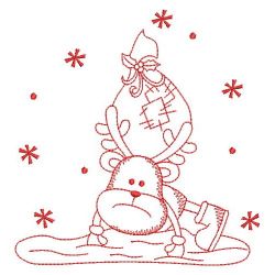 Redwork Cute Reindeer 03(Md) machine embroidery designs