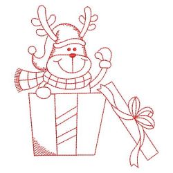 Redwork Cute Reindeer 06(Md) machine embroidery designs