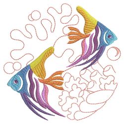 Colorful Tropical Fish 05(Md) machine embroidery designs