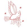Redwork Christmas Dove 2 03(Sm)
