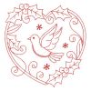 Redwork Christmas Dove 2 06(Sm)