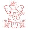 Redwork Country Angel 07(Lg)