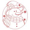 Redwork Christmas Snowman(Md)