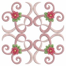 Pink Ribbon Rose Quilts 02(Sm) machine embroidery designs
