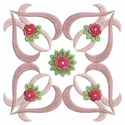Pink Ribbon Rose Quilts 04(Sm) machine embroidery designs