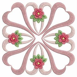 Pink Ribbon Rose Quilts 06(Sm) machine embroidery designs
