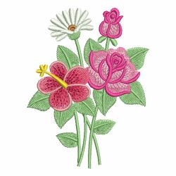 Colorful Assorted Flowers 08 machine embroidery designs
