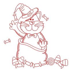 Redwork Halloween Animals 04(Md) machine embroidery designs