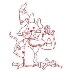 Redwork Halloween Animals 05(Md) machine embroidery designs