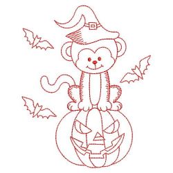 Redwork Halloween Animals 06(Lg) machine embroidery designs